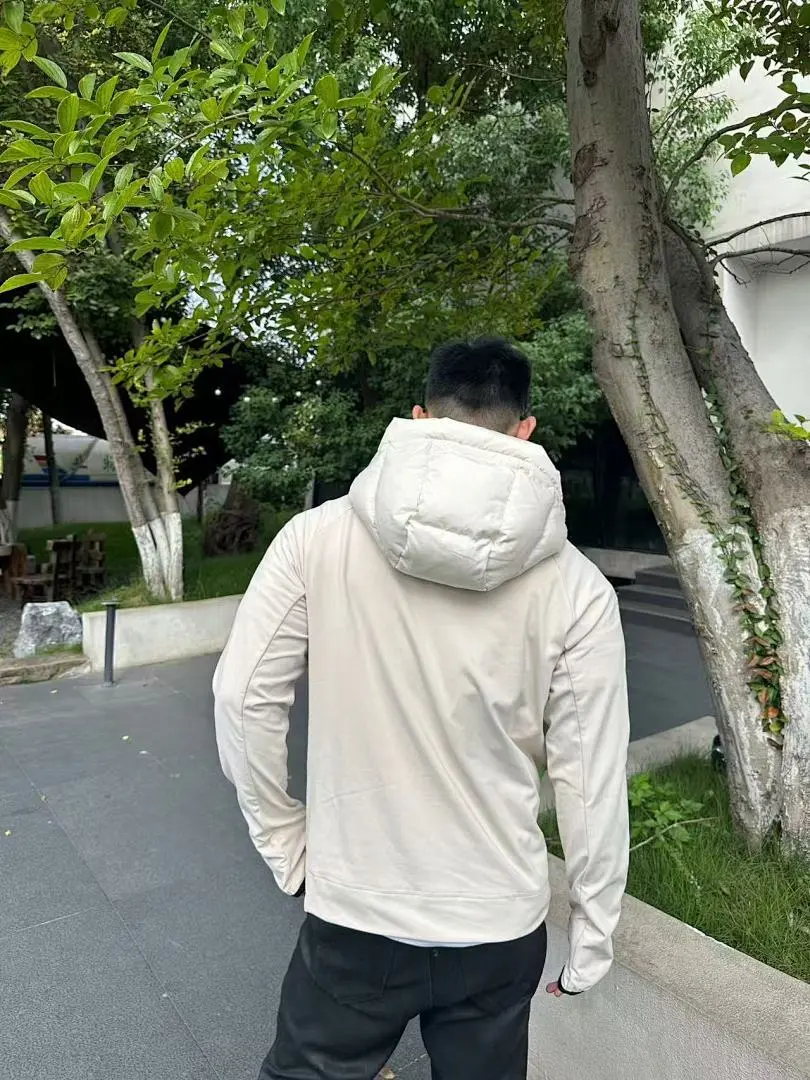 MONCLER X RICK OWENS 联名款 拼接袖连帽羽绒服