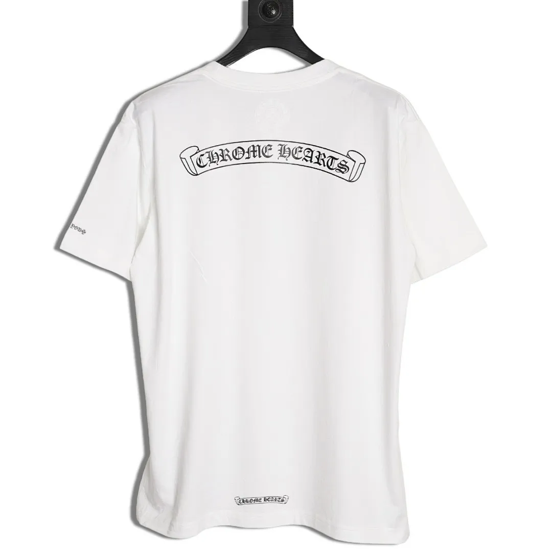 CHROME HEARTS克罗心CH 弧型字母印花短袖T恤