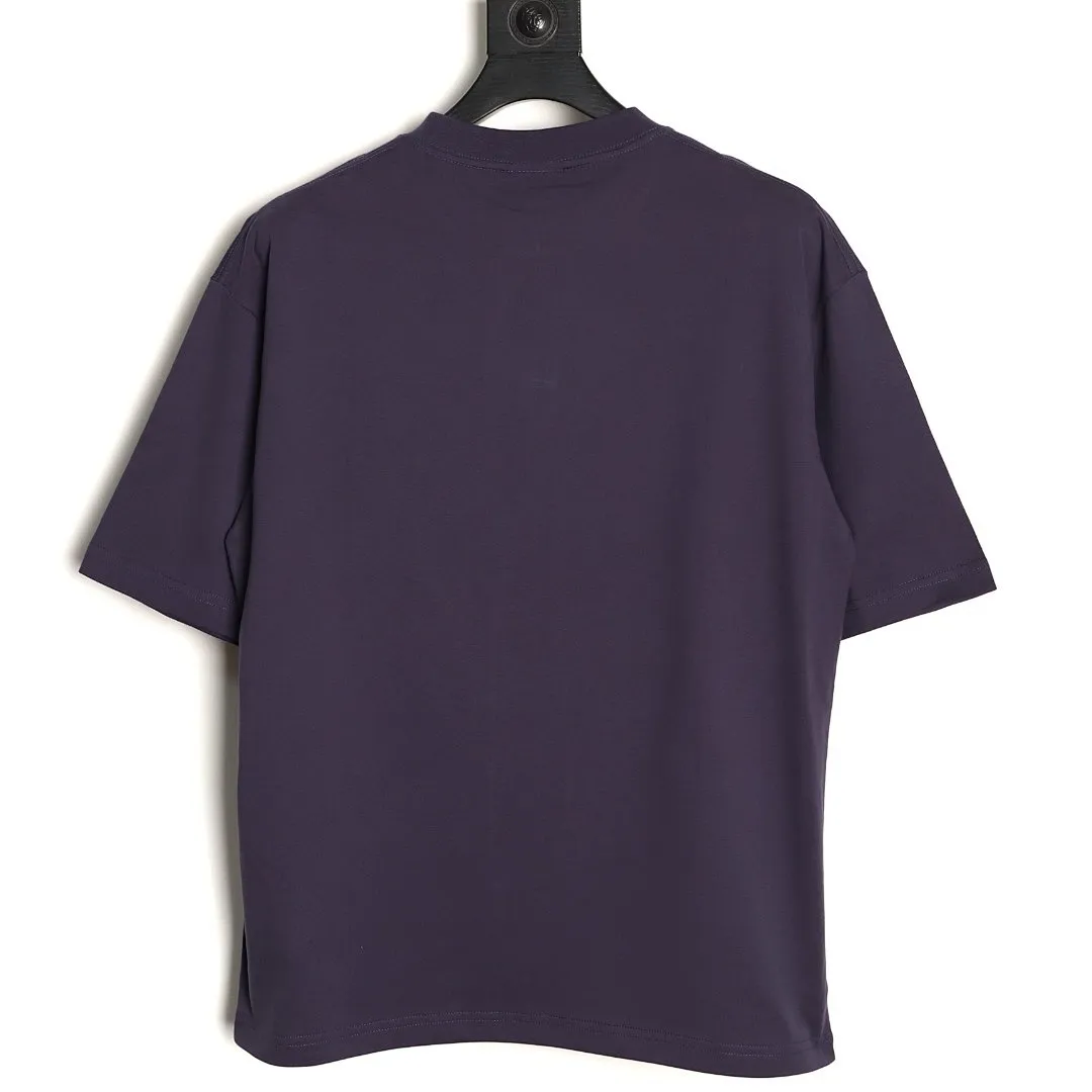 BALENCIAGA巴黎世家BLCG 哥特字母18号干裂印花短袖T恤