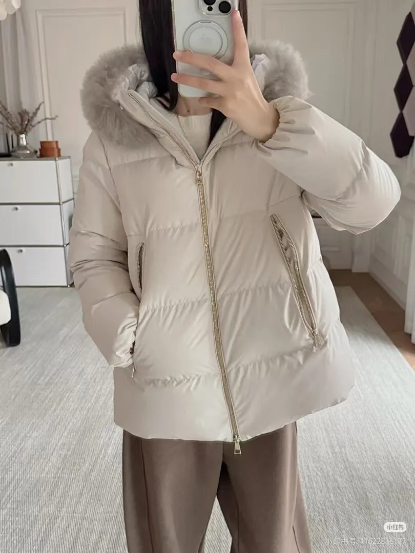 Moncler 蒙口 FW25 Laichefur纯色连帽短款羽绒服夹克外套