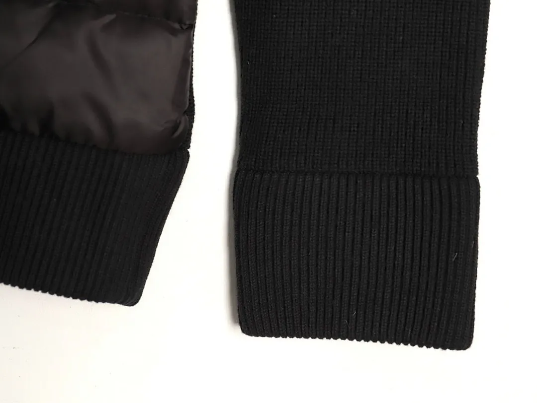 Moncler蒙口24s新款袖子拼接针织连帽轻薄羽绒服外套