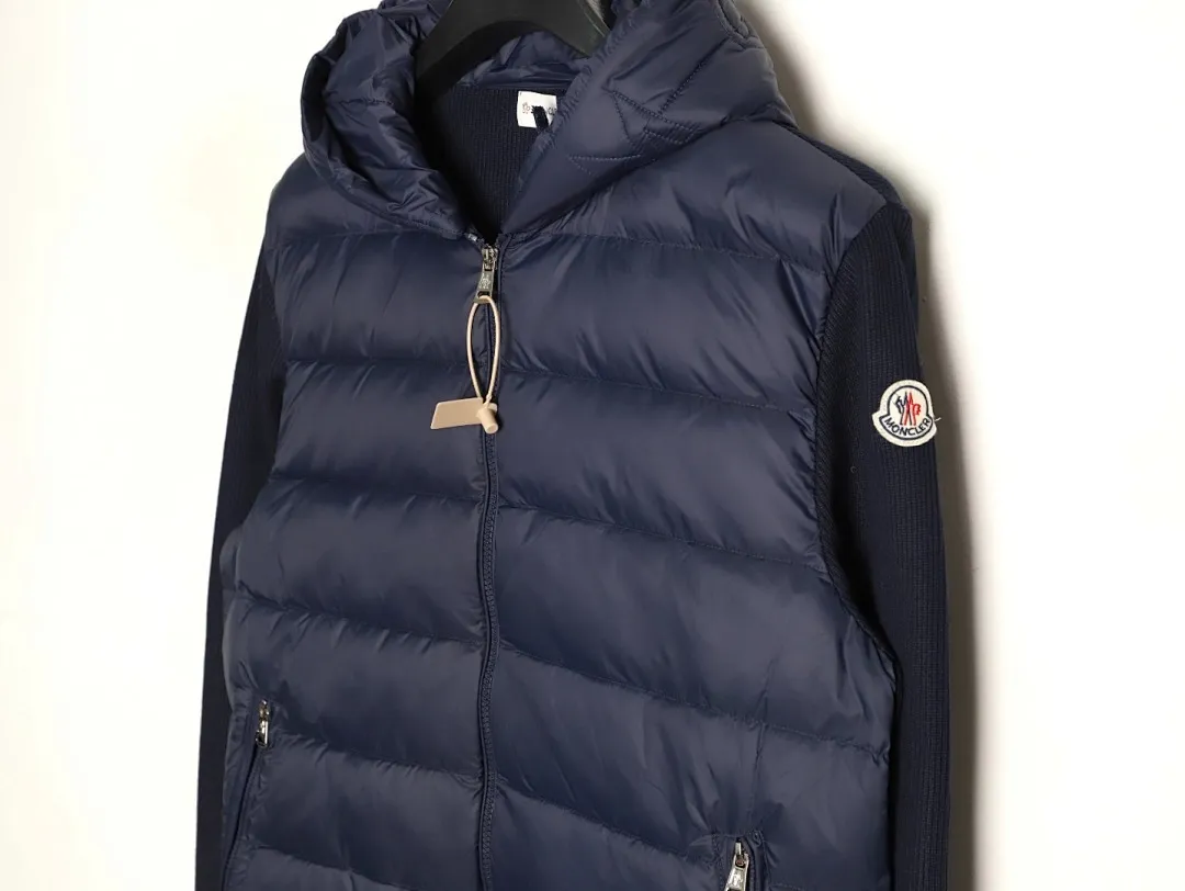 Moncler 蒙口 24s新款袖子拼接针织连帽轻薄羽绒服外套 秋冬新款羽绒拼接夹克