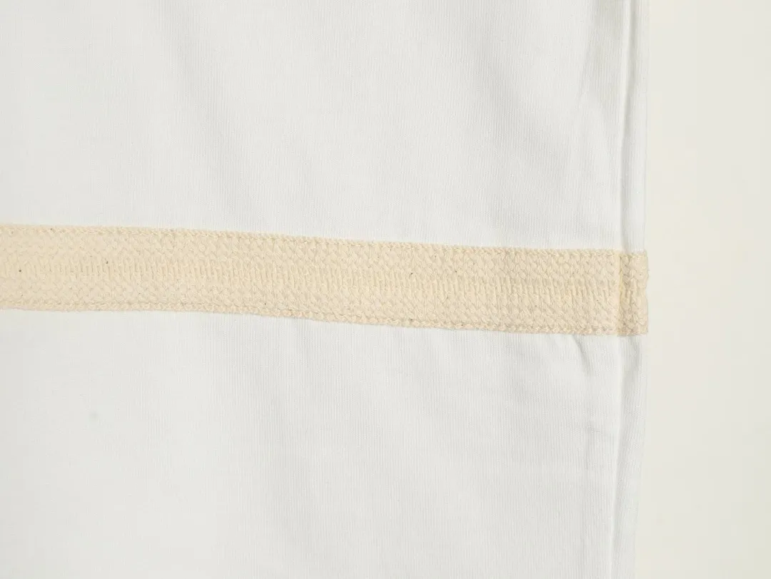 Loewe/罗意威 拼色编花织带圆领T恤