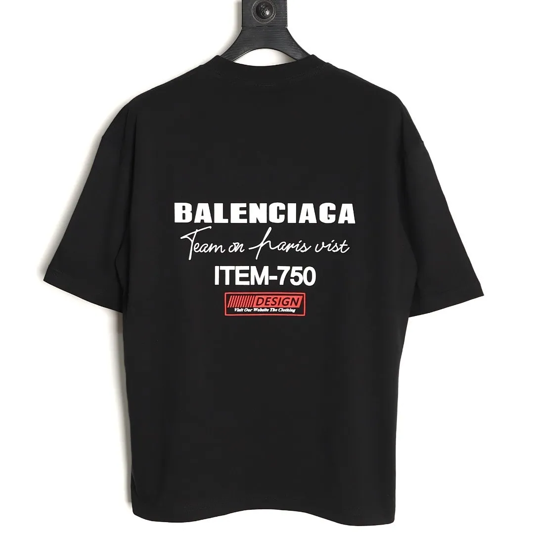 BALENCIAGA巴黎世家BLCG 签名字母印花短袖T恤