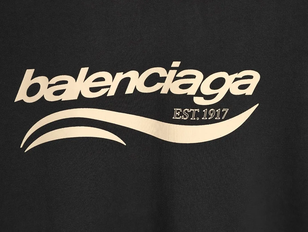 BALENCIAGA巴黎世家BLCG 可乐涂鸦字母印花短袖T恤
