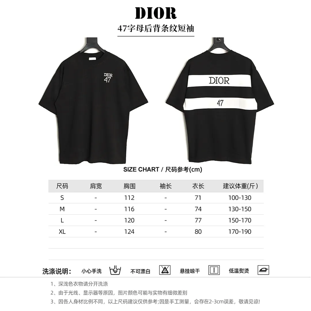 DIOR 迪奥 47字母后背条纹短袖