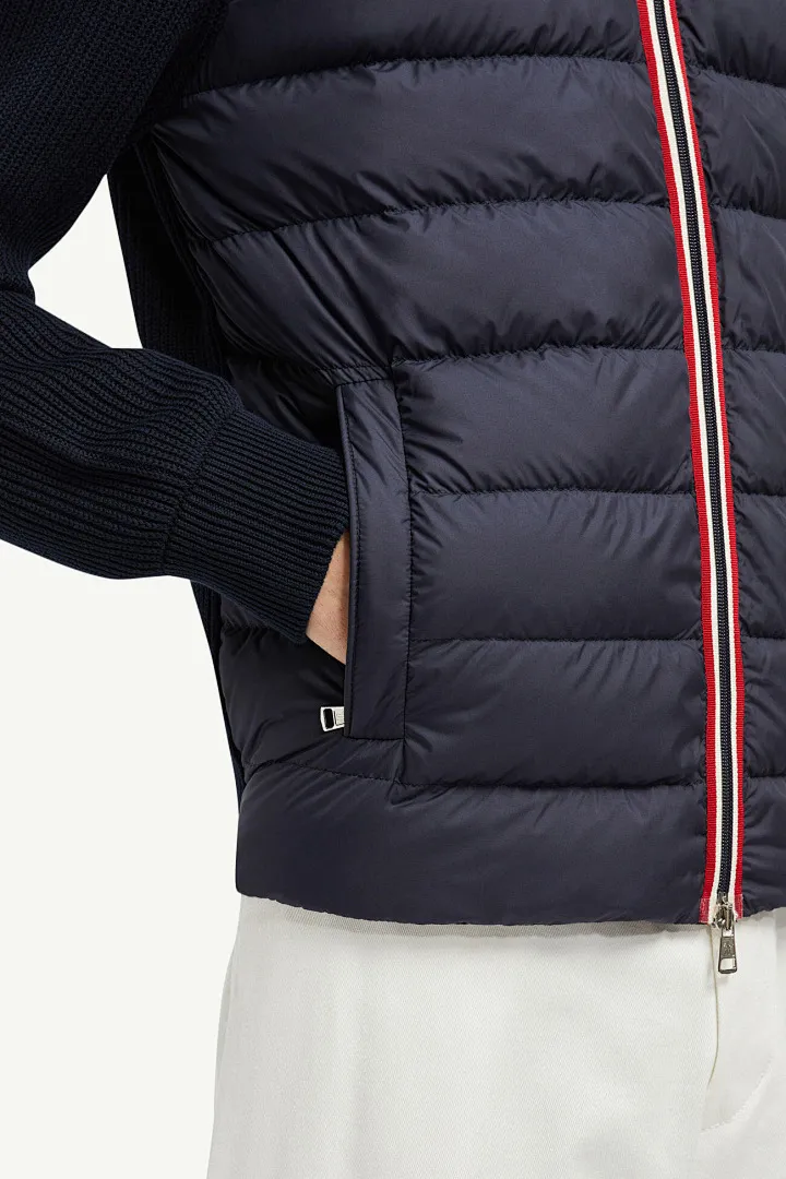 Moncler/蒙口 门襟织带针织拼接羽绒外套
