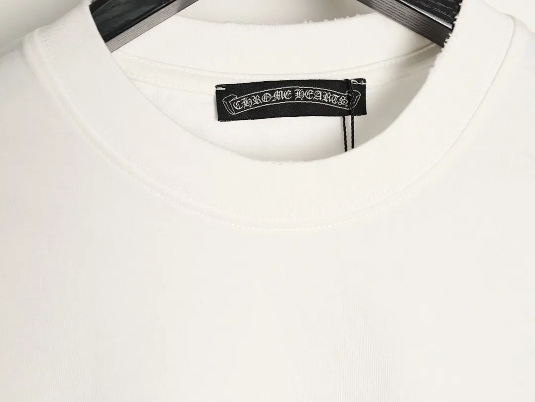 ChromeHearts/克罗心 马蹄刺绣烟雾泼墨水洗破洞短袖T恤