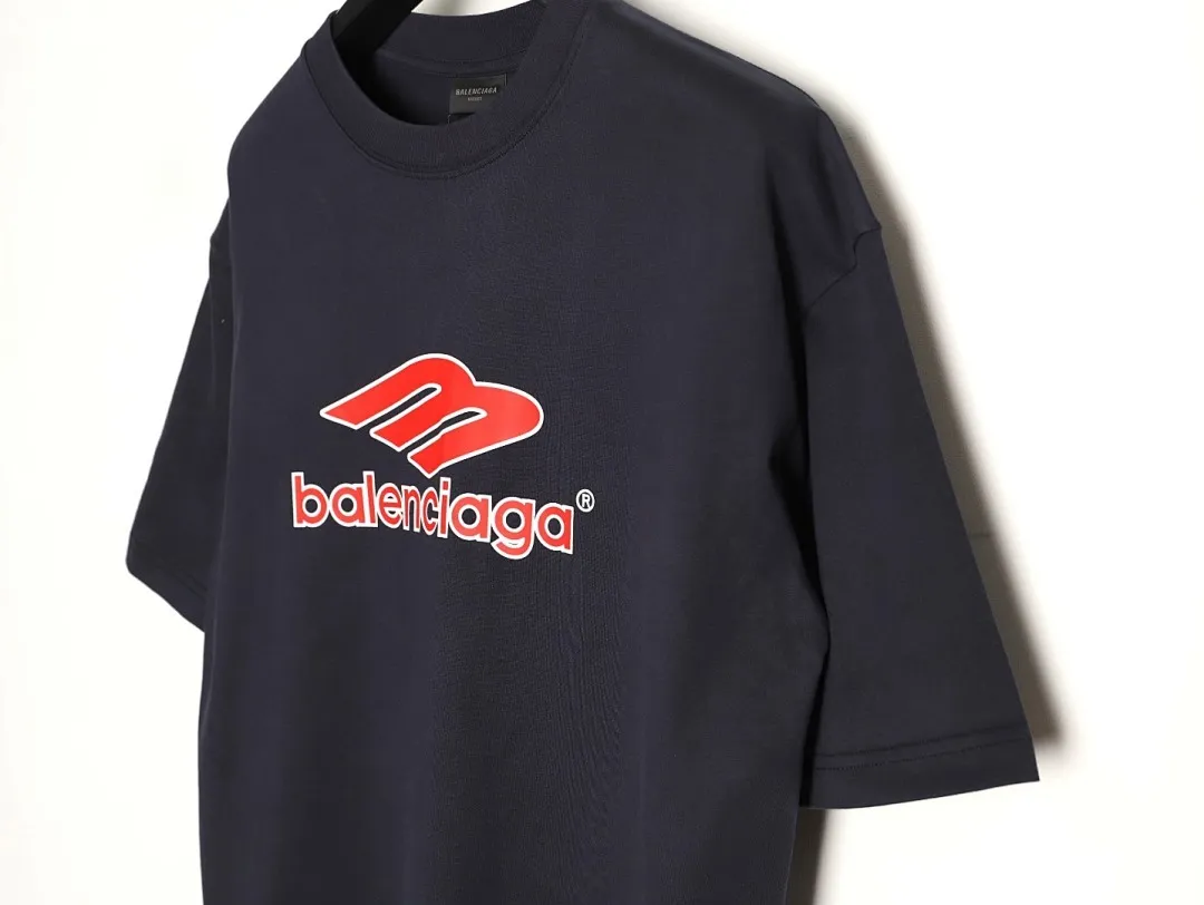 BALENCIAGA巴黎世家BLCG 3M重叠字母印花短袖T恤