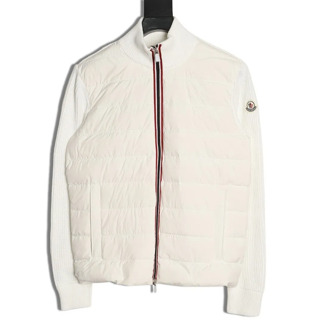 Moncler/蒙口 门襟织带针织拼接羽绒外套