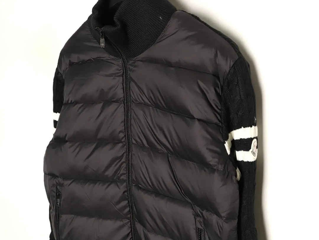 Moncler 蒙口 Padded Corduroy系列 FW24 拉链拼接袖轻便针织开衫羽绒服