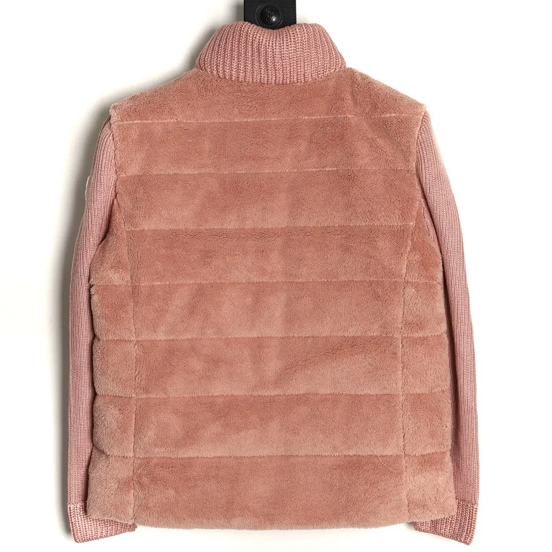 Moncler 蒙口女款羊羔毛拼接羽绒服