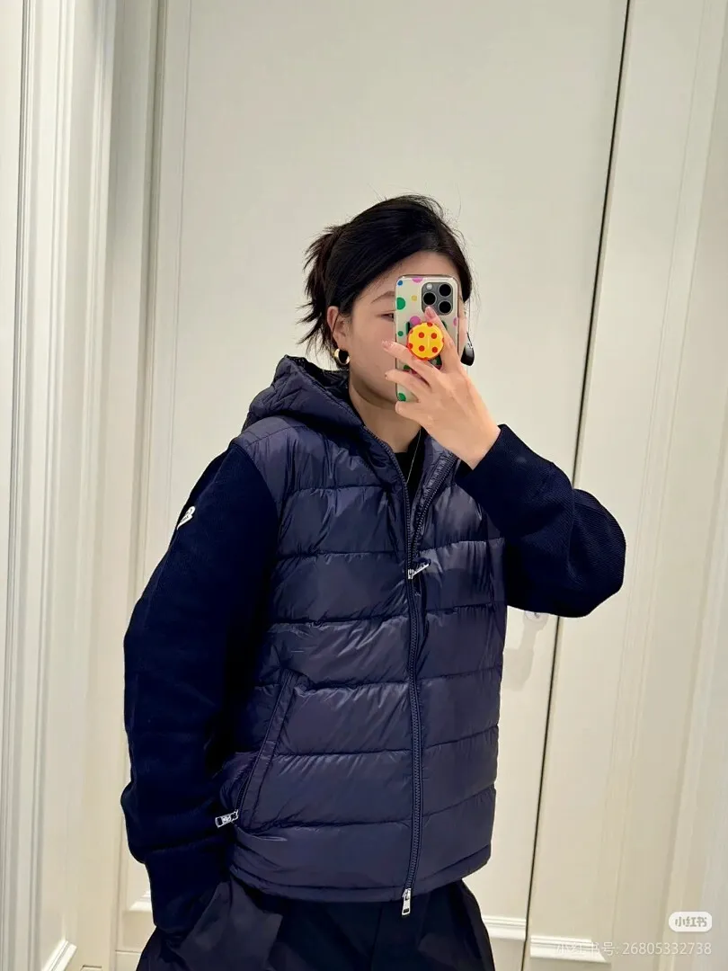 Moncler 蒙口 24s新款袖子拼接针织连帽轻薄羽绒服外套 秋冬新款羽绒拼接夹克