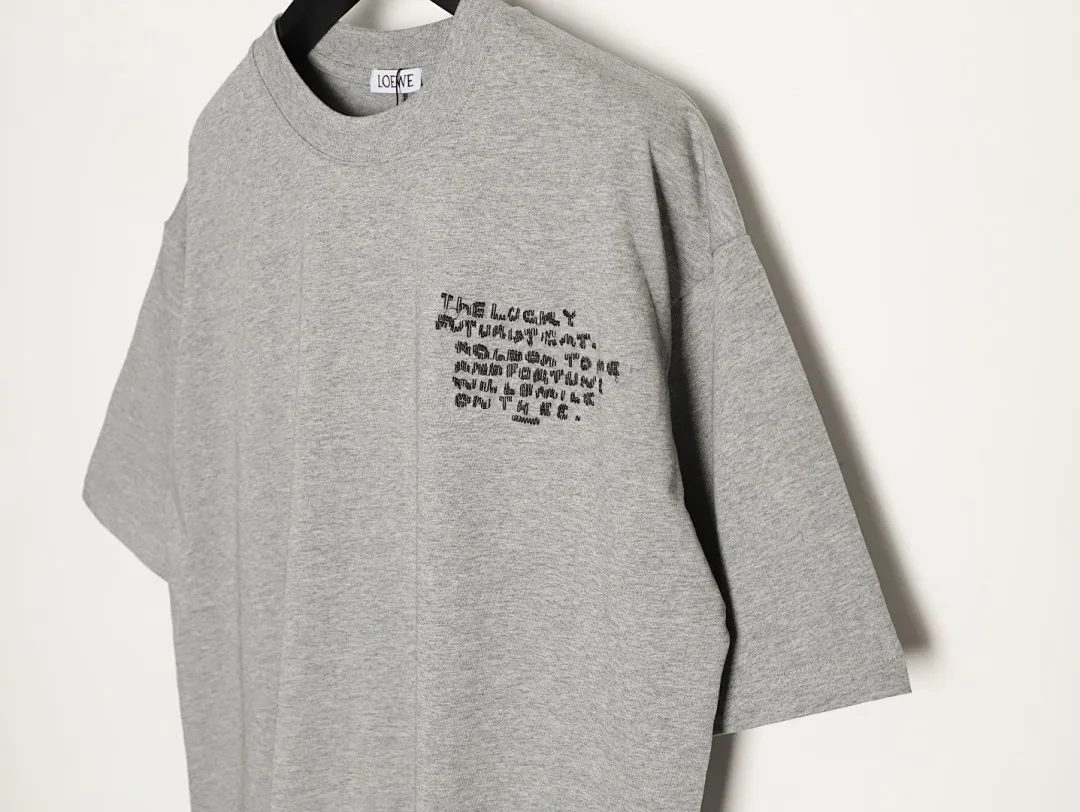 LOEWE 罗意威联名Louis Wain 小猫字母logo刺绣短袖T恤