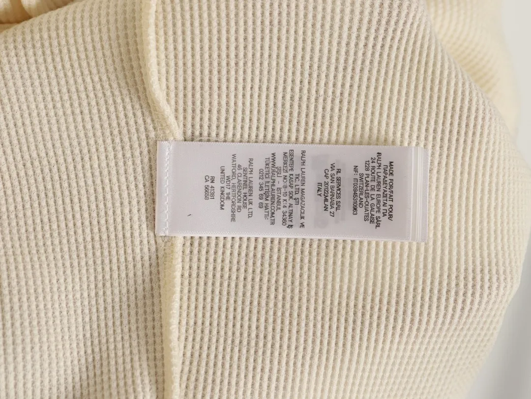 Ralph Lauren 拉夫劳伦 小标华夫格短袖T恤