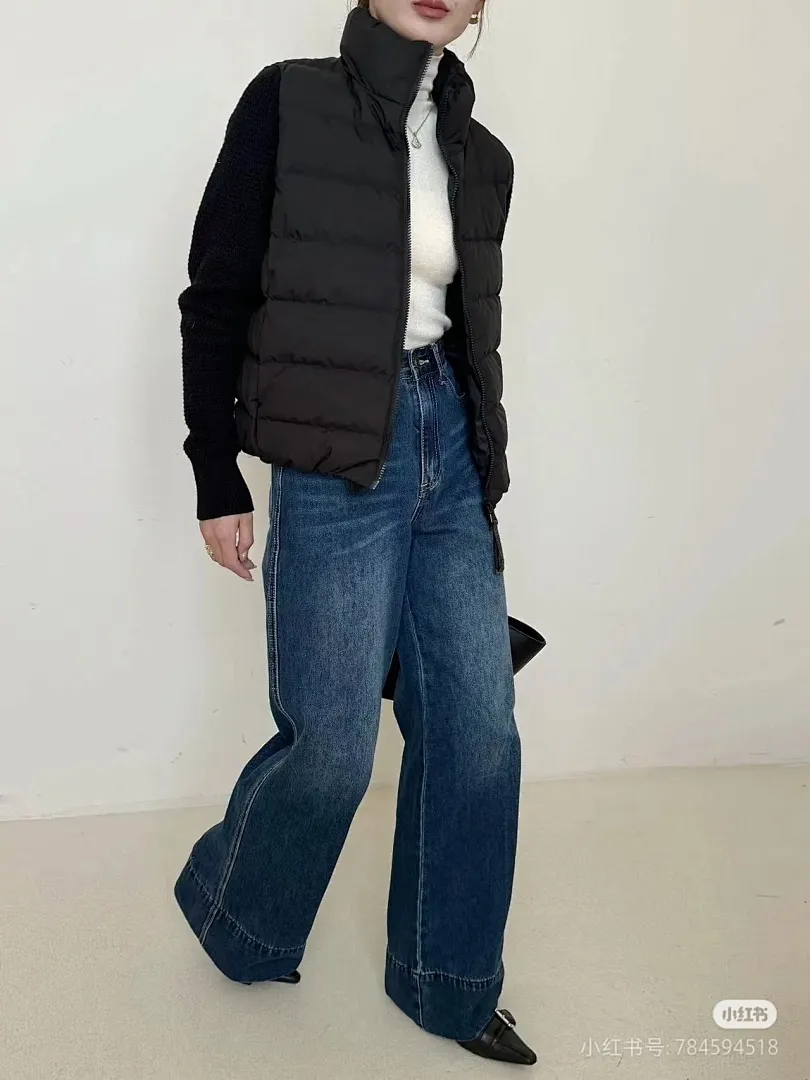 Moncler蒙口24s新款袖子拼接针织立领轻薄羽绒服外套 秋冬新款羽绒拼接夹克