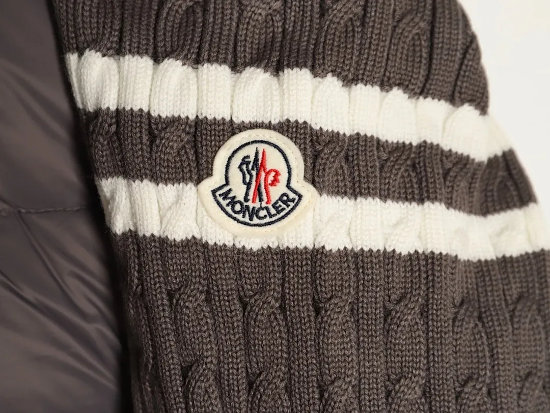 Moncler 蒙口 Padded Corduroy系列 FW24 拉链拼接袖轻便针织开衫羽绒服