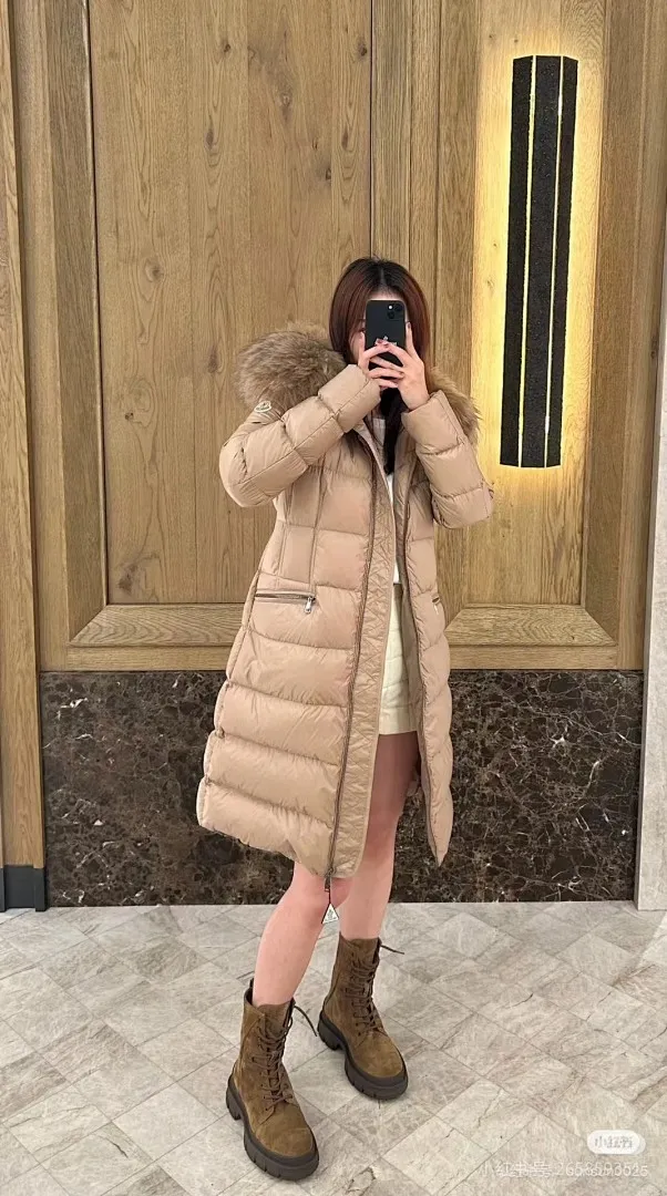 MONCLER 蒙口 HERMIFUR系列中长女款羽绒服