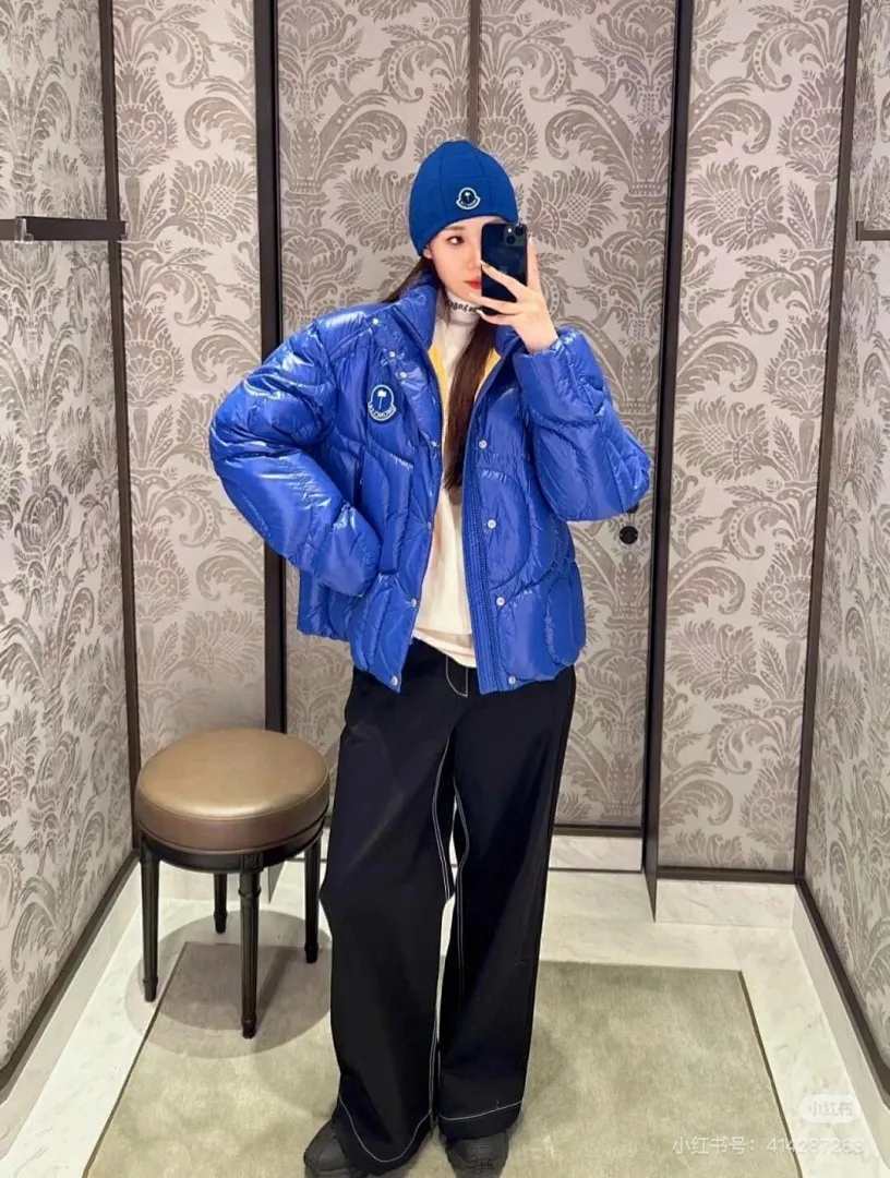 Moncler x Palm angels 联名款 Haunani 系列纯色高领宽松立领羽绒服