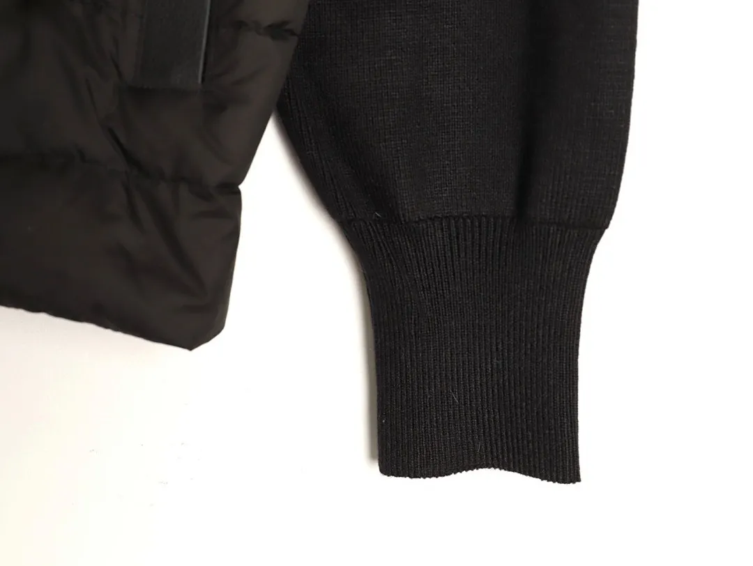 Moncler蒙口24s新款袖子拼接针织立领轻薄羽绒服外套