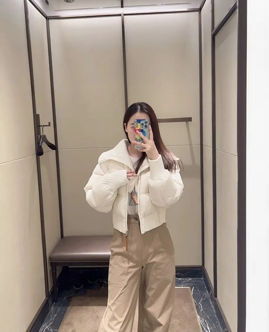 Moncler/蒙口 Jadeite24年新款女拼接假二件短款羽绒服