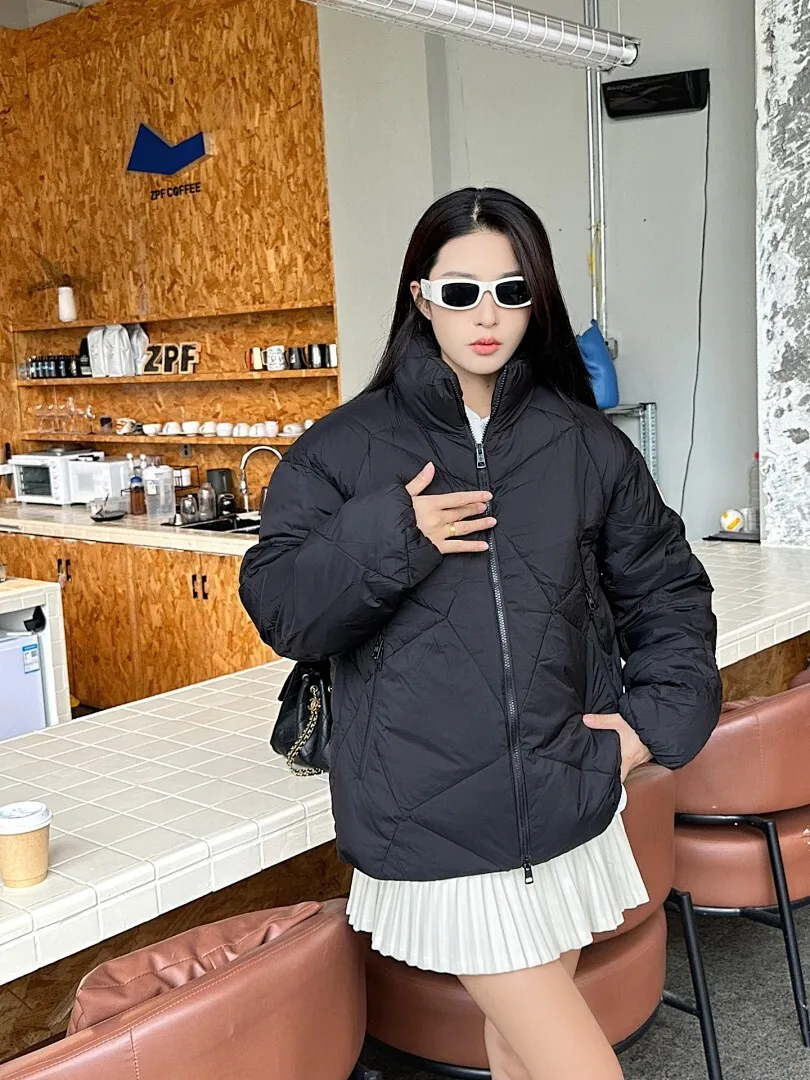 Moncler/蒙口 25Fw新款不规则侧边拉链立领羽绒服外套