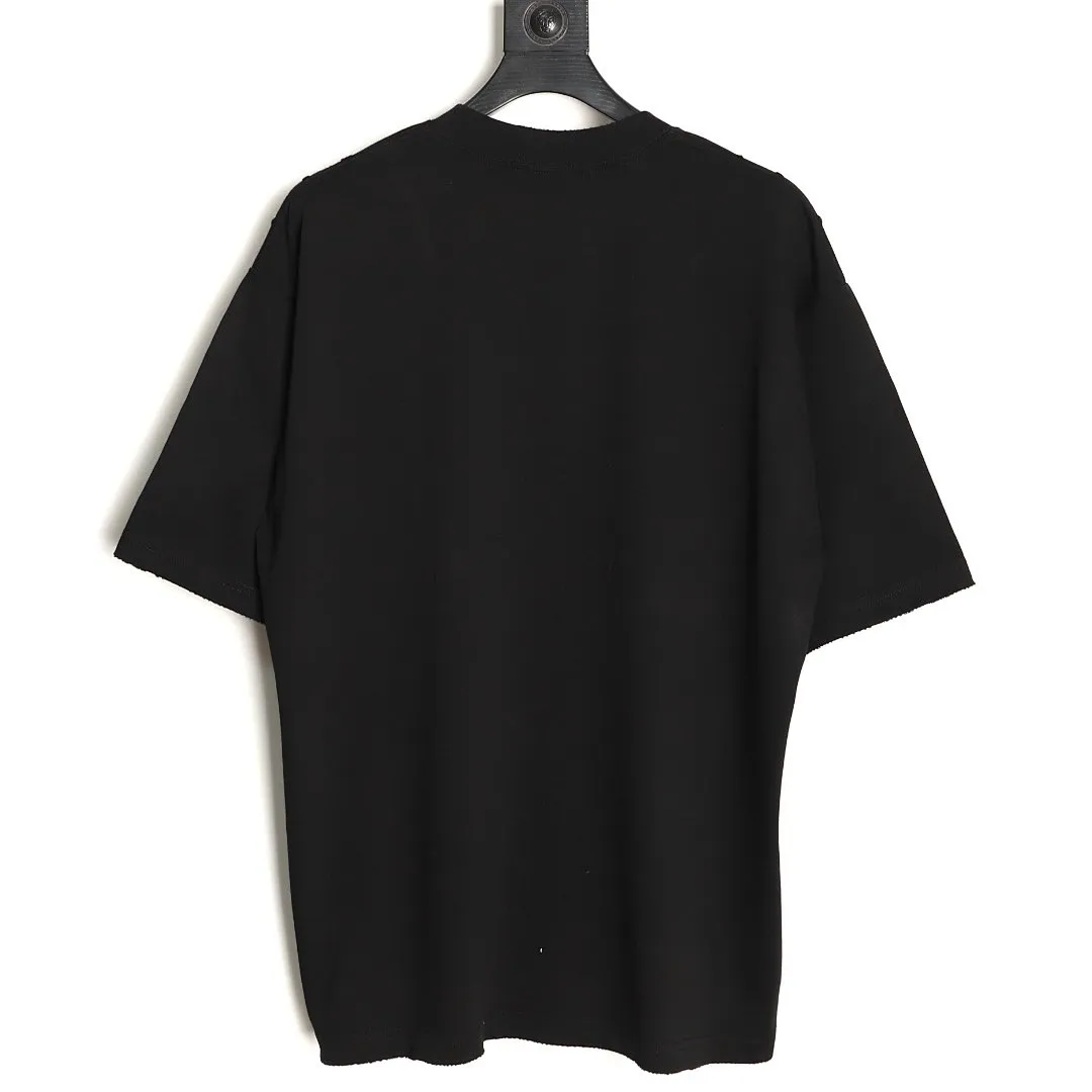 DIOR 迪奥 新款磨破贴布字母刺绣短袖