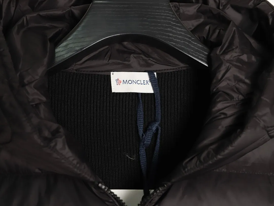 Moncler 蒙口 24s新款袖子拼接针织连帽轻薄羽绒服外套 秋冬新款羽绒拼接夹克