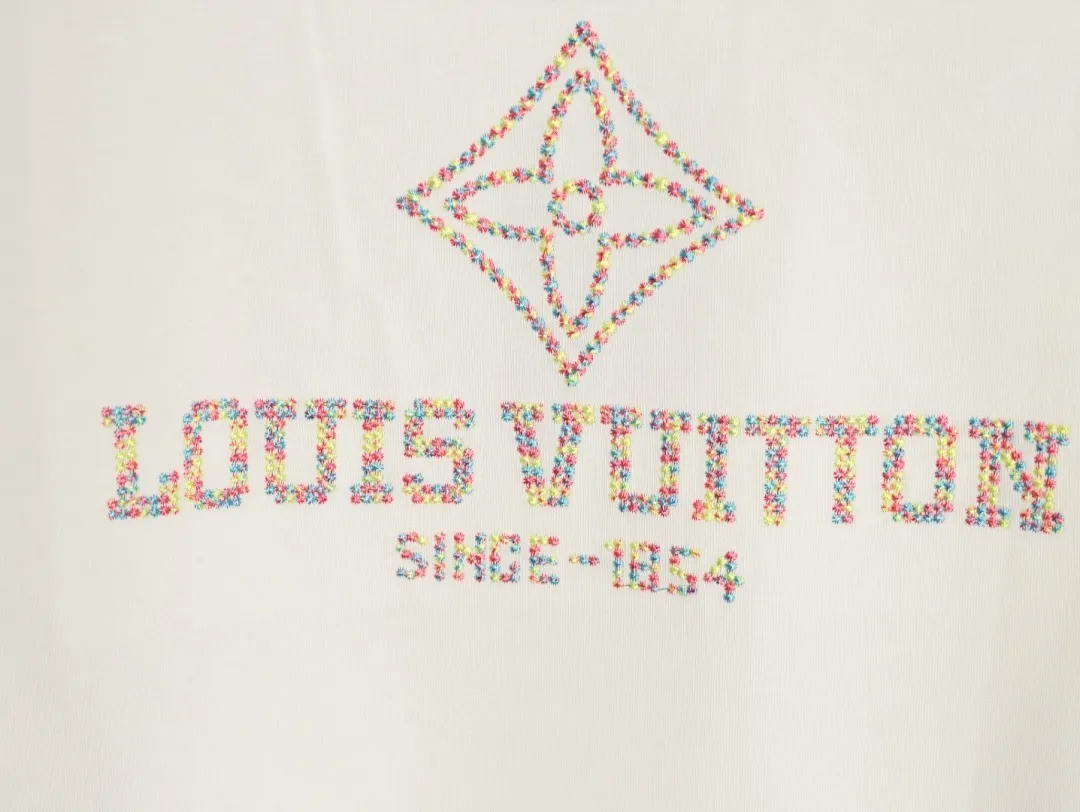 Louis Vuitton路易威登彩色四叶草刺绣短袖