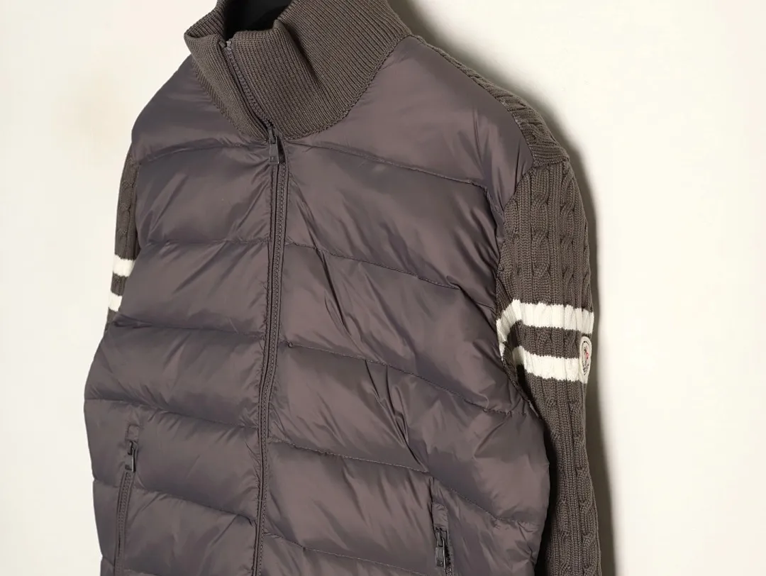 Moncler 蒙口 Padded Corduroy系列 FW24 拉链拼接袖轻便针织开衫羽绒服