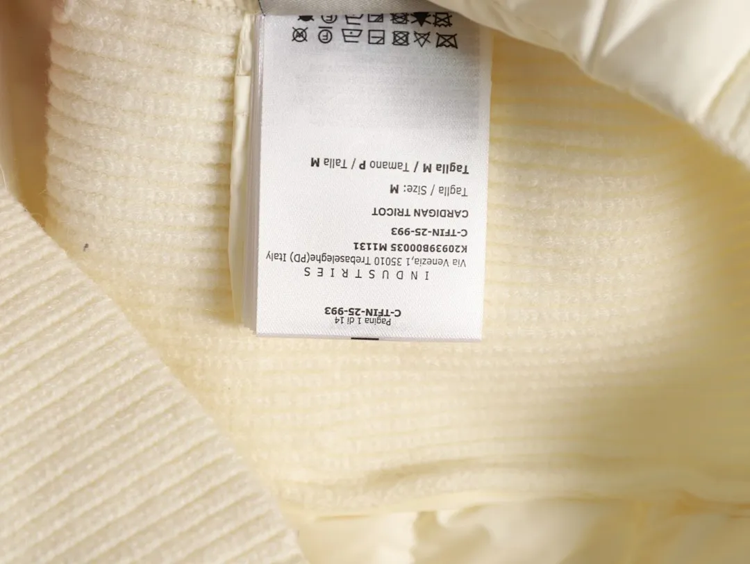 Moncler 蒙口 高领针织羽绒服Cardigan Tricot女士高领加衬羊毛拉链开衫