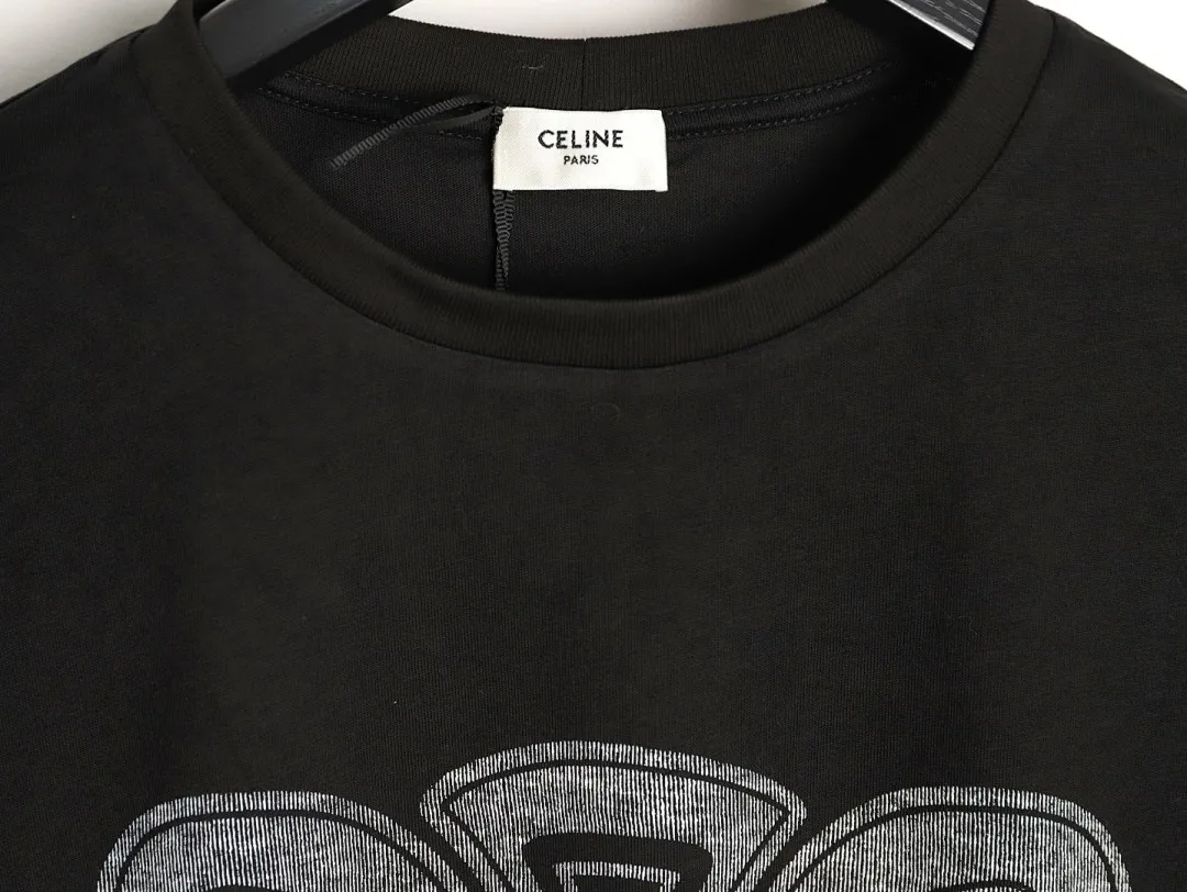CELINE赛琳CE 胸前大凯旋门印花短袖T恤