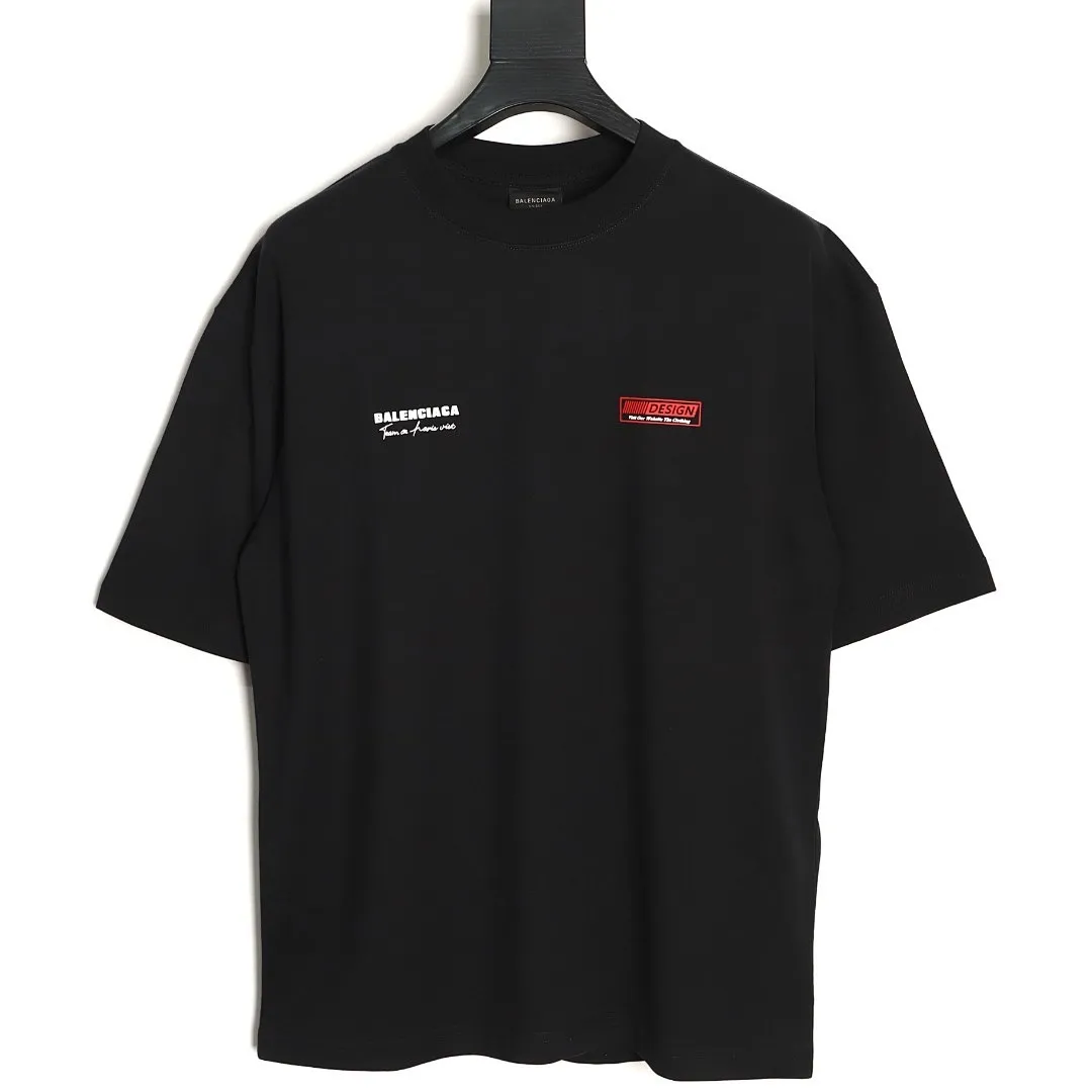 BALENCIAGA巴黎世家BLCG 签名字母印花短袖T恤