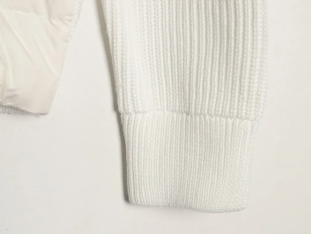 Moncler/蒙口 门襟织带针织拼接羽绒外套