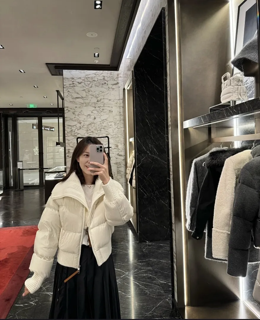 Moncler/蒙口 Jadeite24年新款女拼接假二件短款羽绒服