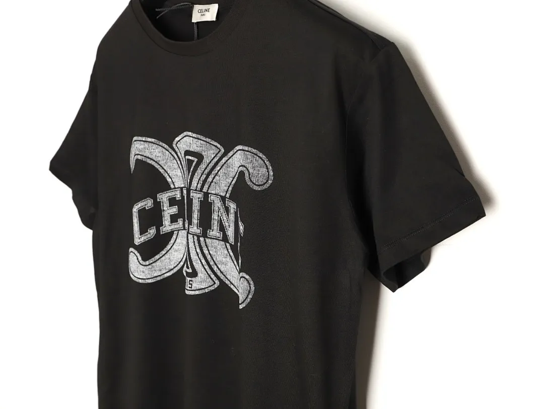 CELINE赛琳CE 胸前大凯旋门印花短袖T恤