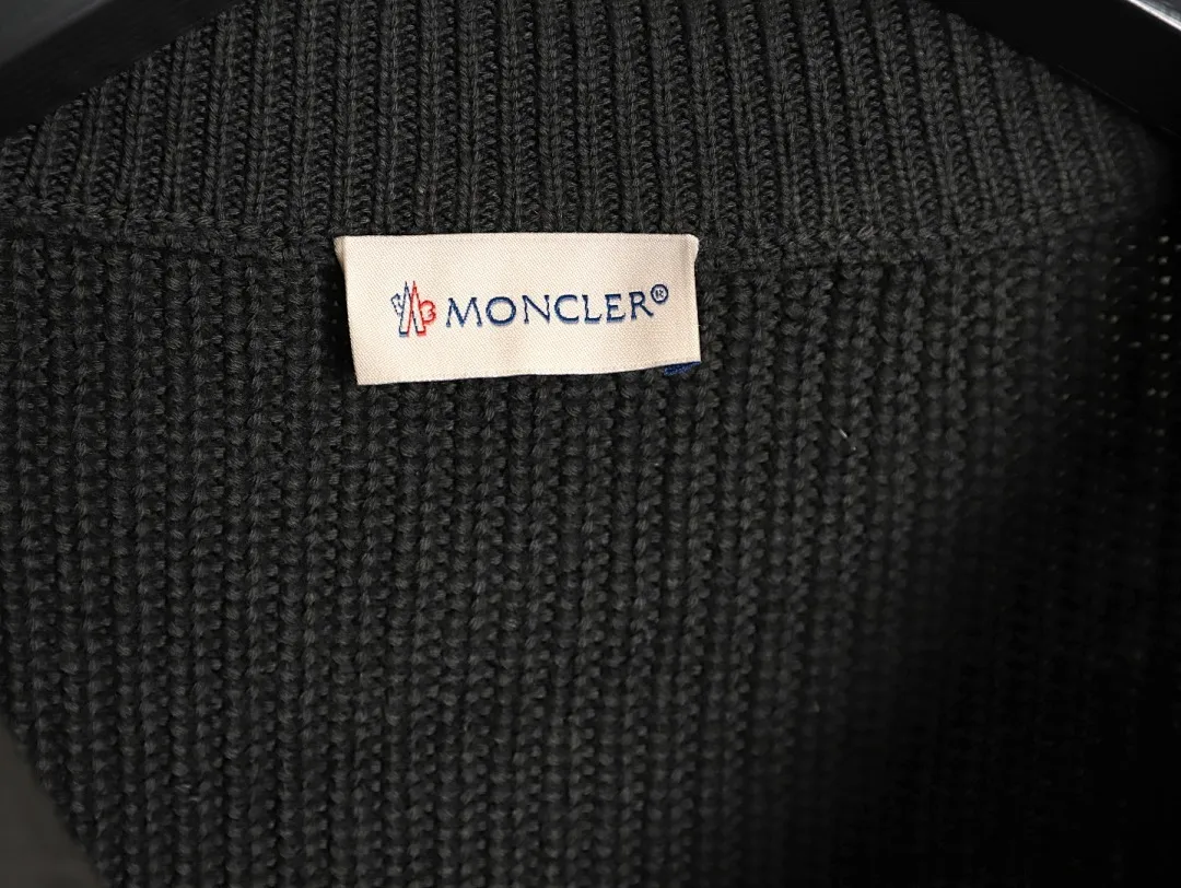 Moncler/蒙口 门襟织带针织拼接羽绒外套
