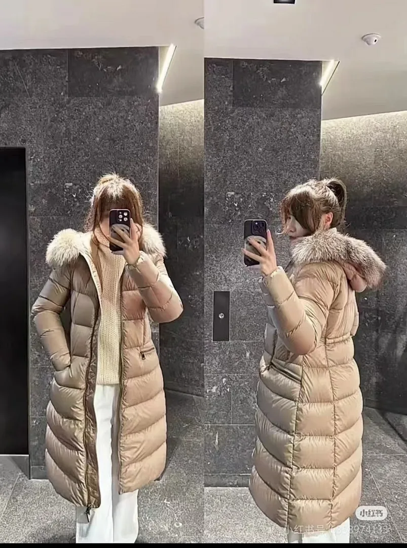 MONCLER 蒙口 HERMIFUR系列中长女款羽绒服