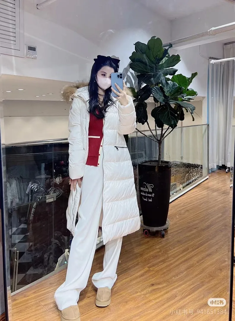 MONCLER 蒙口 HERMIFUR系列中长女款羽绒服
