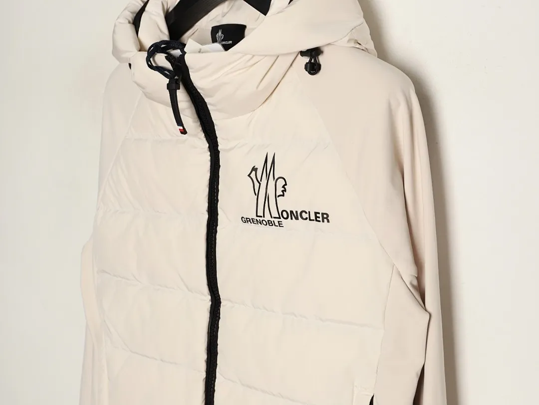 MONCLER X RICK OWENS 联名款 拼接袖连帽羽绒服