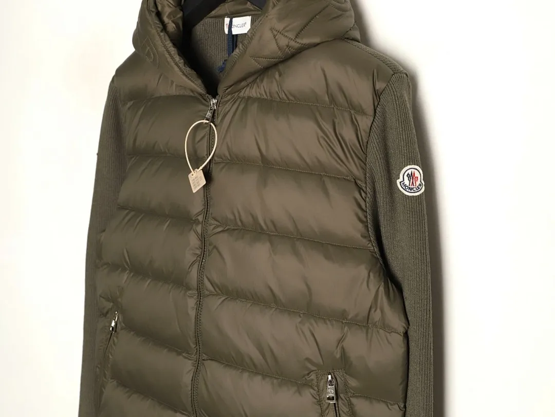 Moncler 蒙口 24s新款袖子拼接针织连帽轻薄羽绒服外套 秋冬新款羽绒拼接夹克
