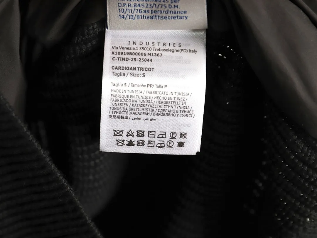 Moncler/蒙口 门襟织带针织拼接羽绒外套