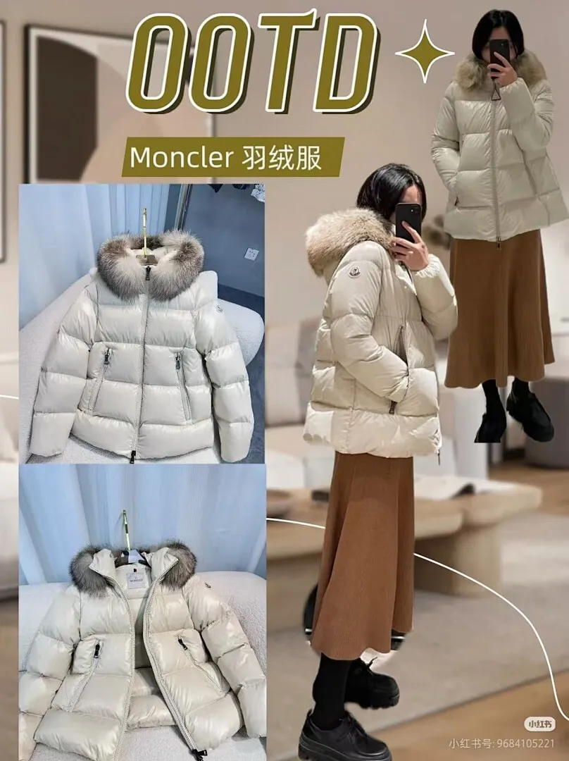 Moncler 蒙口 FW25 Laichefur纯色连帽短款羽绒服夹克外套