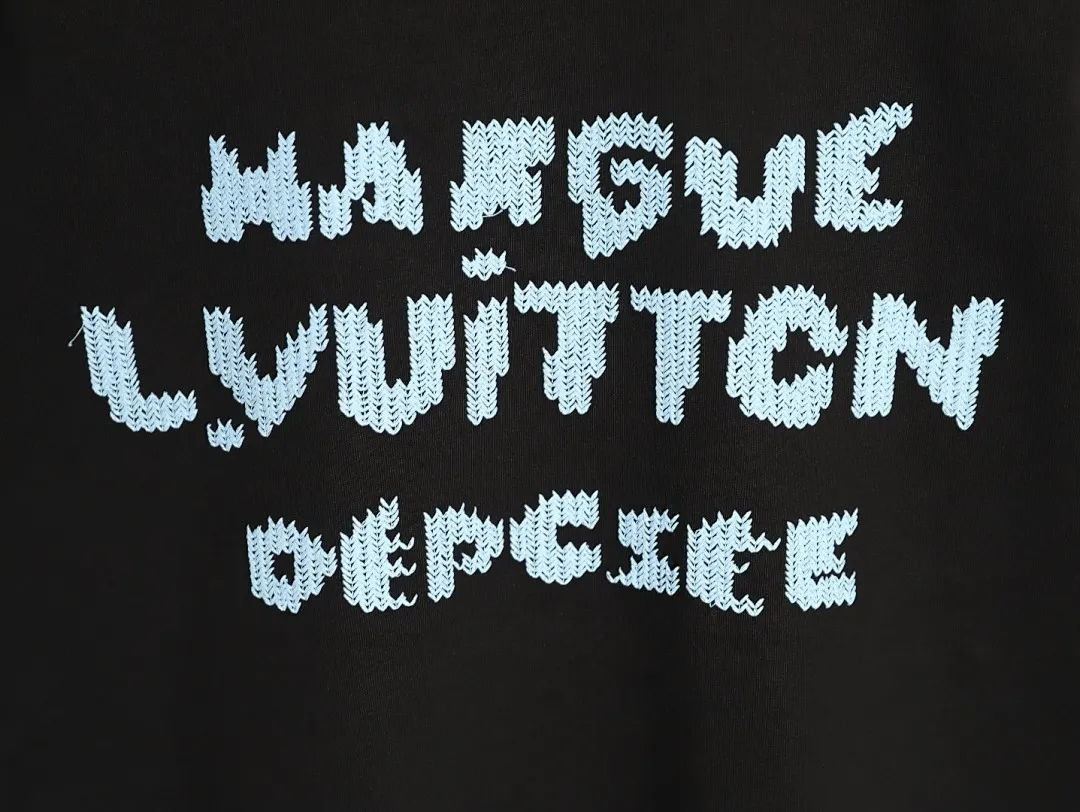 Louis Vuitton路易威登蓝色刺绣字母短袖