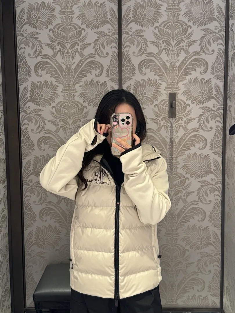 MONCLER X RICK OWENS 联名款 拼接袖连帽羽绒服