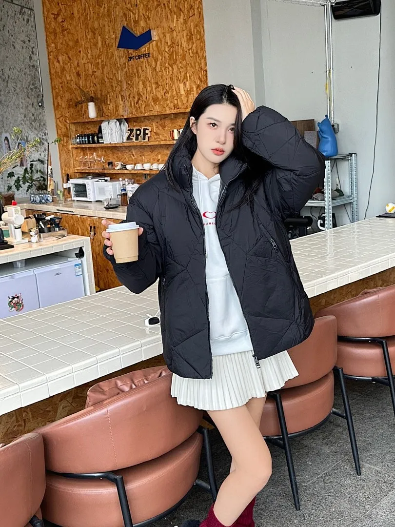 Moncler/蒙口 25Fw新款不规则侧边拉链立领羽绒服外套