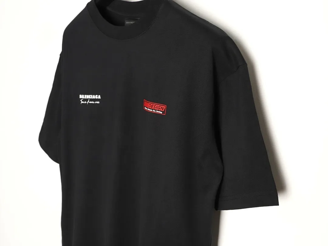 BALENCIAGA巴黎世家BLCG 签名字母印花短袖T恤