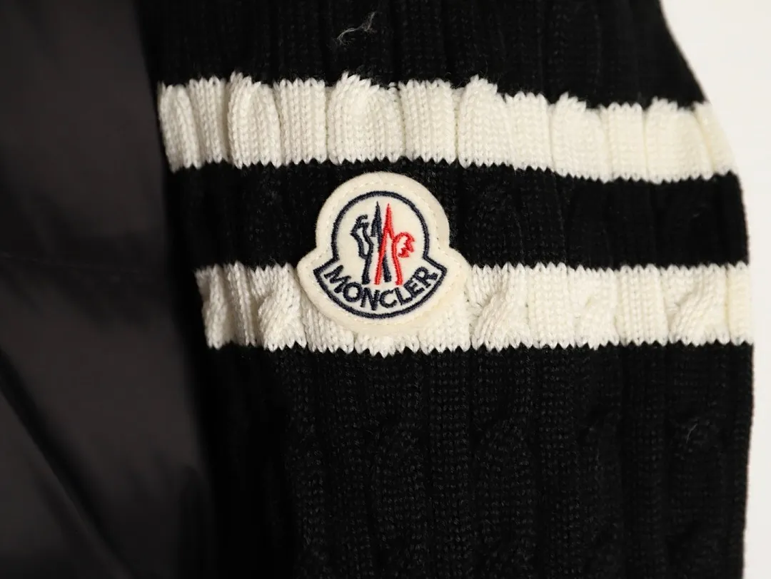 Moncler 蒙口 Padded Corduroy系列 FW24 拉链拼接袖轻便针织开衫羽绒服