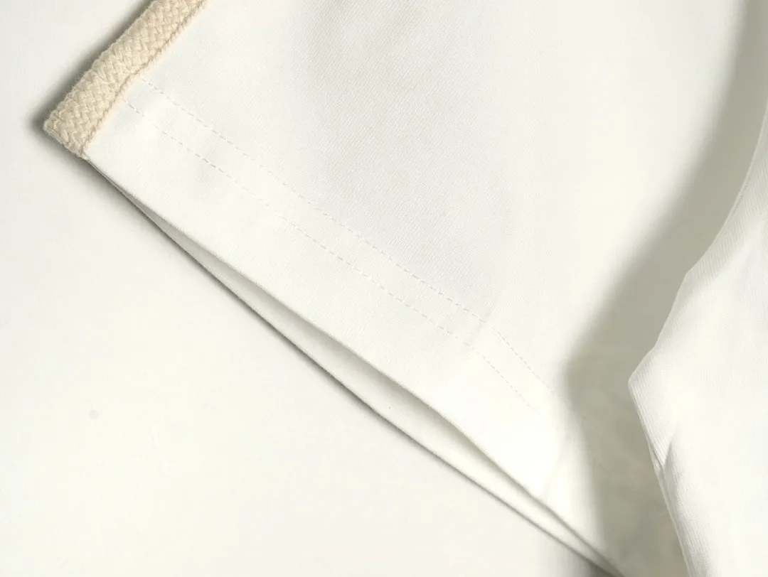 Loewe/罗意威 拼色编花织带圆领T恤