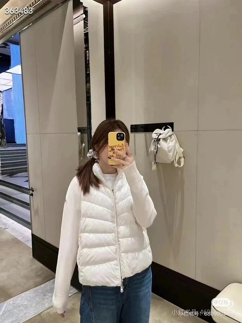 Moncler 蒙口 24s新款不规则拼接针织立领轻薄羽绒服外套